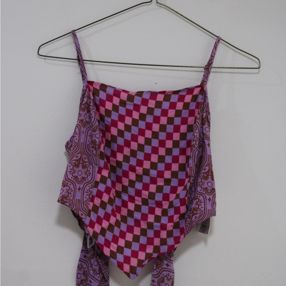 Colorful Checkered Spaghetti Strap Top